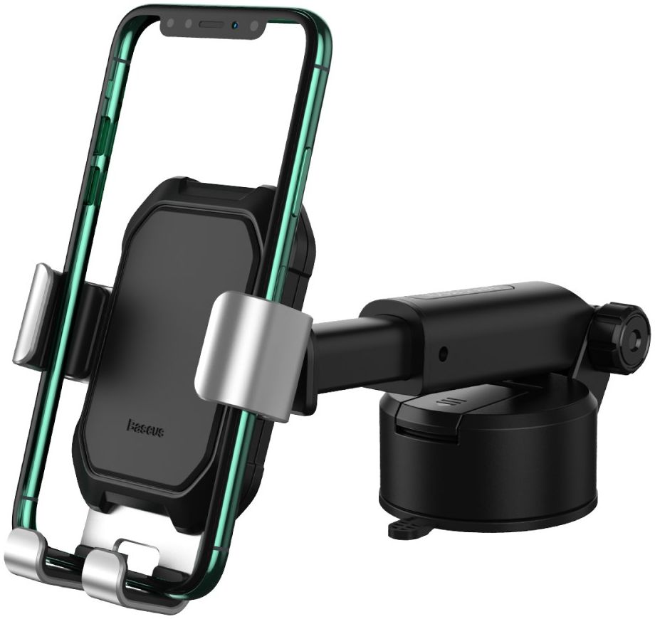 Baseus Tank Gravity Raam/Dashboard Telefoonhouder met Zuignap Zilver afbeelding 1