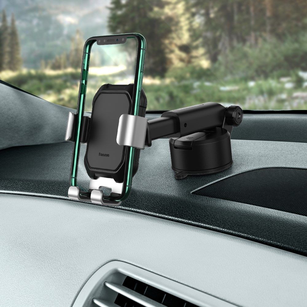 Baseus Tank Gravity Raam/Dashboard Telefoonhouder met Zuignap Zilver afbeelding 3