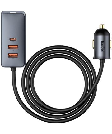Baseus Auto Snellader 120W met 2 USB en 2 USB-C Fast Charge Poorten Opladers