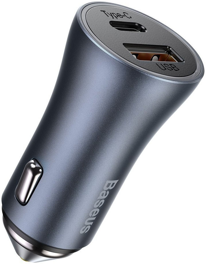 Baseus Fast Charge Autolader 40W PD + Lightning Kabel 1M Grijs afbeelding 3