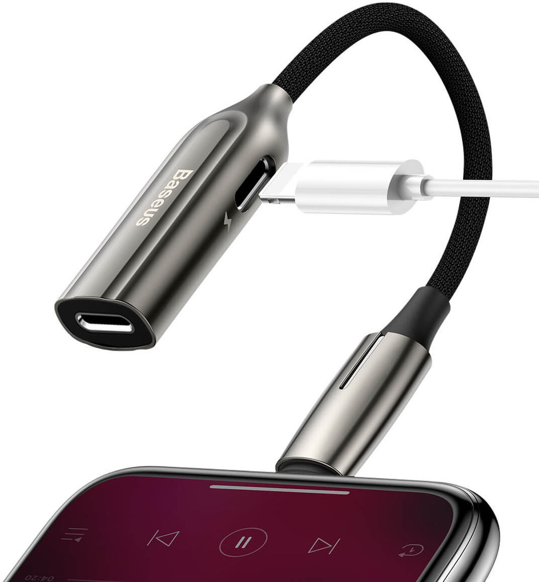 Baseus Lightning 2-in-1 audio converter en adapter afbeelding 1