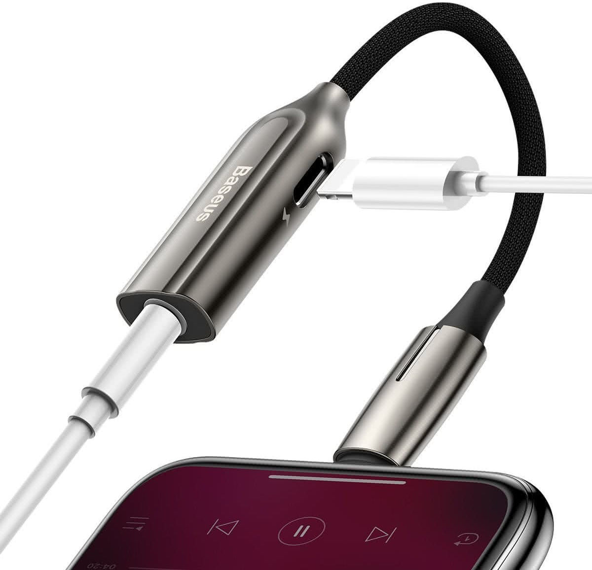 Baseus Apple Lightning Splitter naar Lightning en Audio 3.5mm Jack afbeelding 2