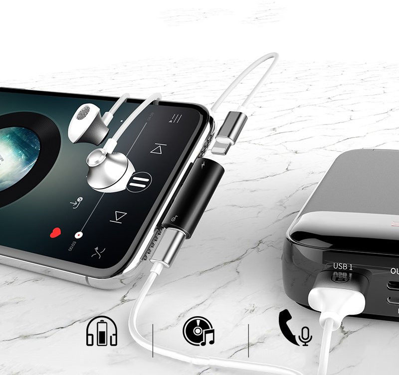 Baseus Splitter Apple Lightning naar 2x Apple Lightning Zwart afbeelding 3