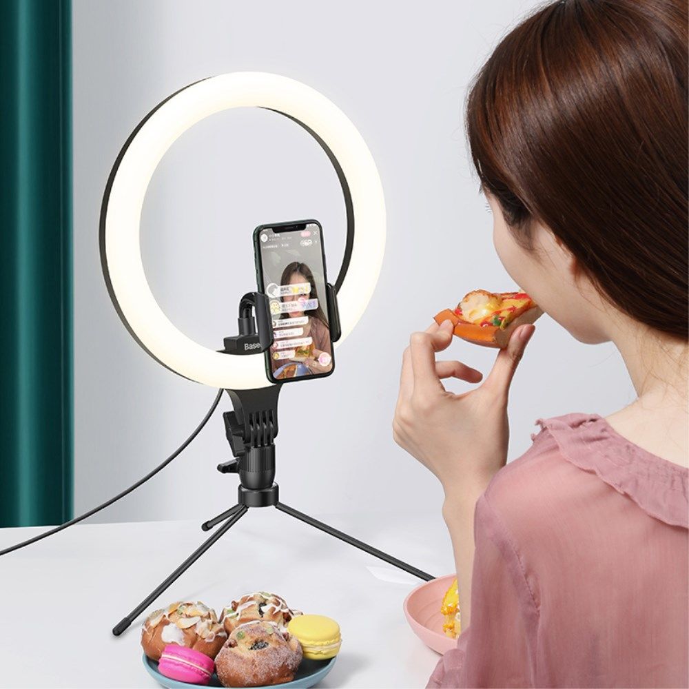 Baseus LED Ring Licht Tripod Statief en Houder voor Smartphone afbeelding 10