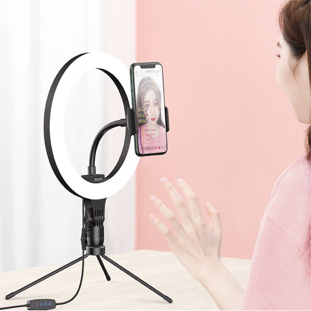 Baseus LED Ring Licht Tripod Statief en Houder voor Smartphone afbeelding 8