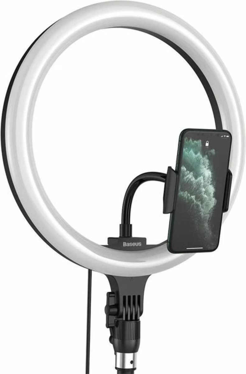 Baseus LED Ring Licht Tripod Statief en Houder voor Smartphone afbeelding 2