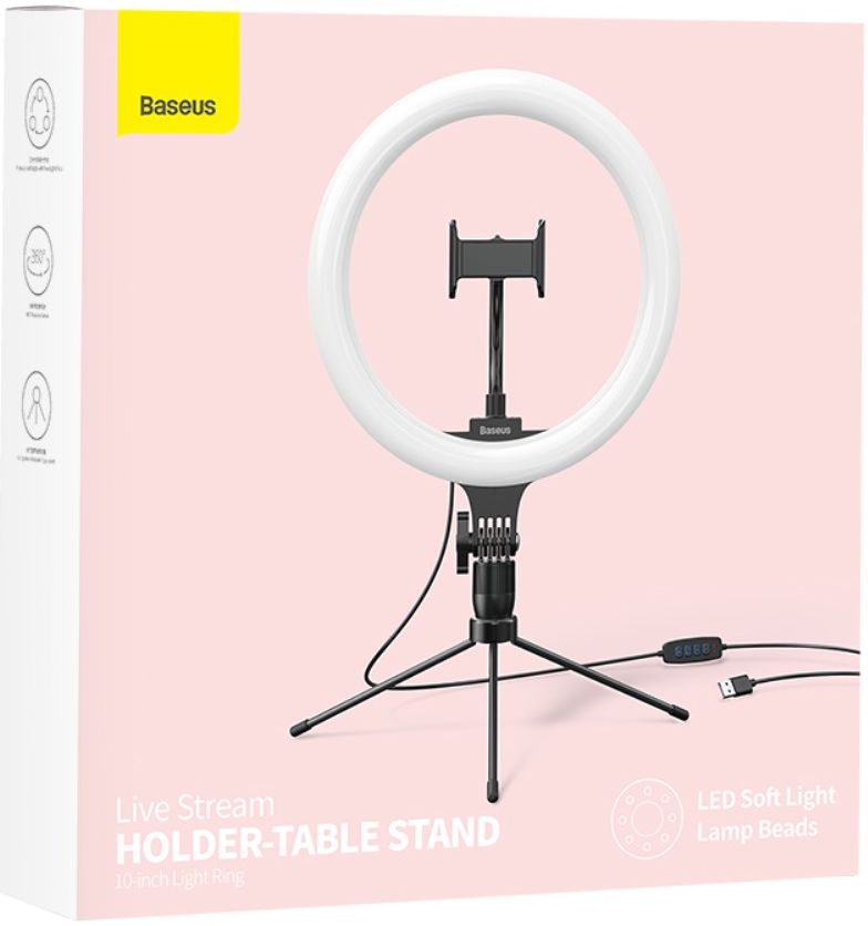 Baseus LED Ring Licht Tripod Statief en Houder voor Smartphone afbeelding 17