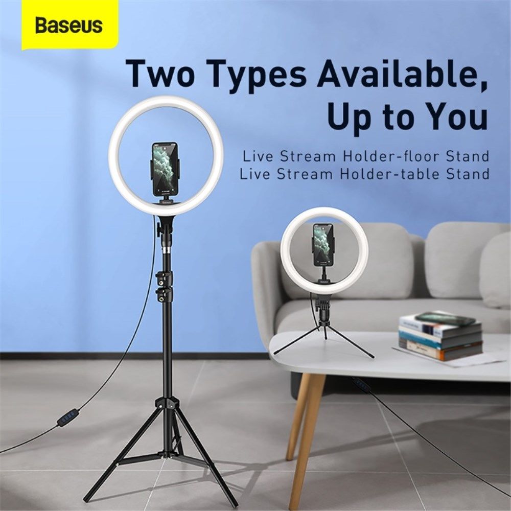 Baseus LED Ring Licht met Statief en Houder voor Smartphone afbeelding 2