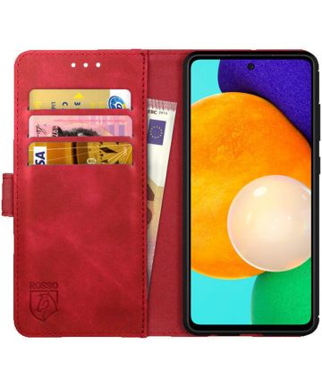 Rosso Element Samsung Galaxy A52 / A52S Hoesje Bookcover Wallet Rood Hoesjes