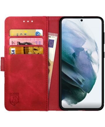 Rosso Element Samsung Galaxy S21 Hoesje Wallet Book Cover Rood Hoesjes