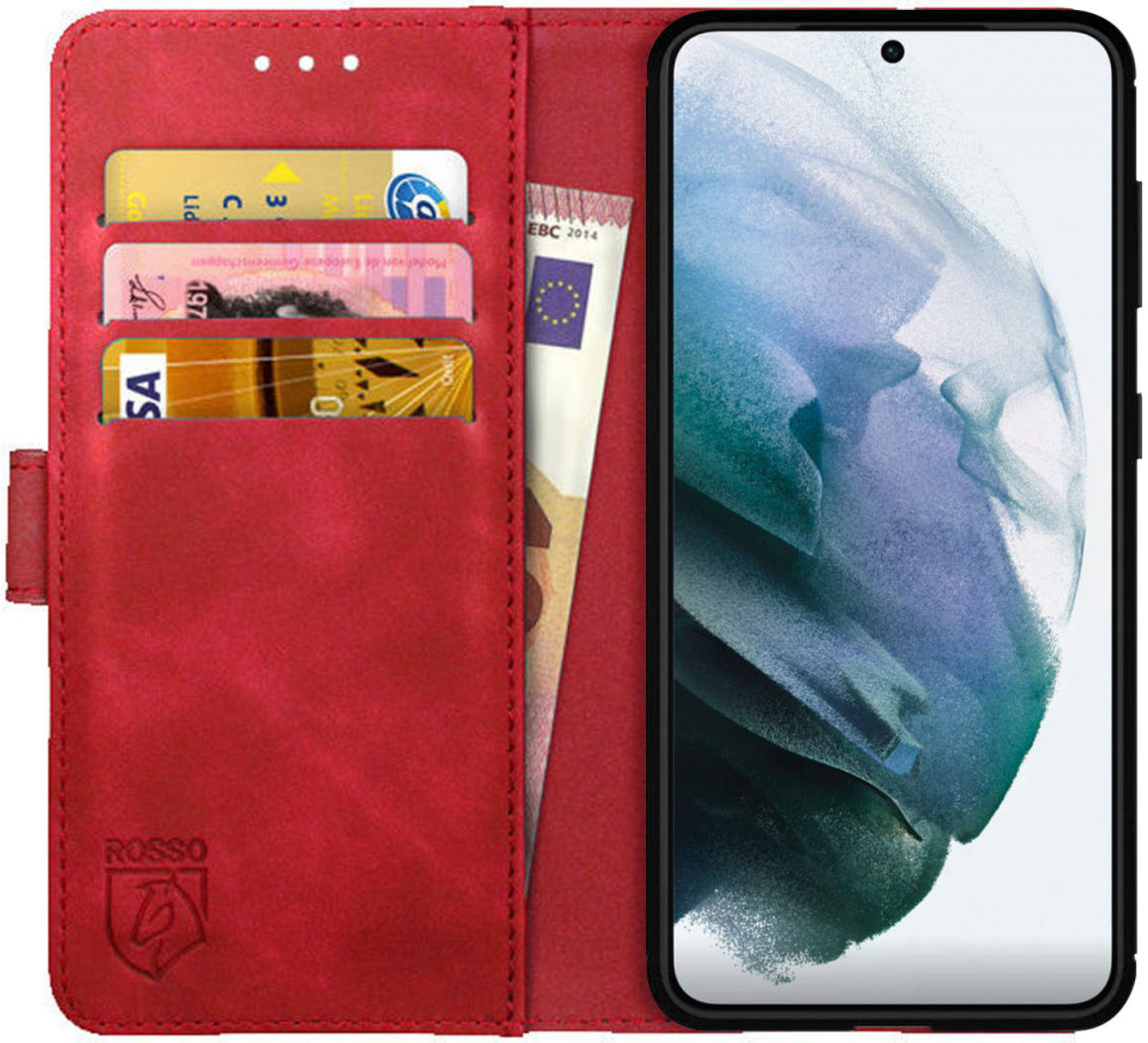 Rosso Element Samsung Galaxy S21 Hoesje Wallet Book Cover Rood afbeelding 1