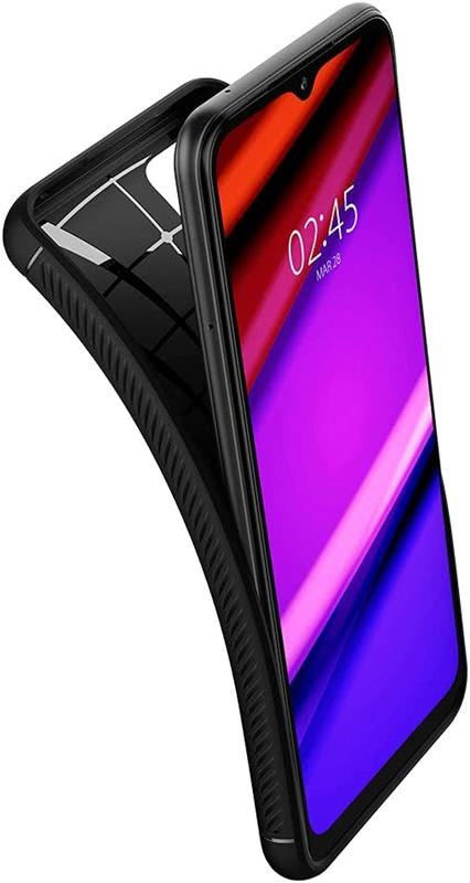 Spigen Rugged Armor Samsung Galaxy A22 5G Hoesje Back Cover Zwart afbeelding 2