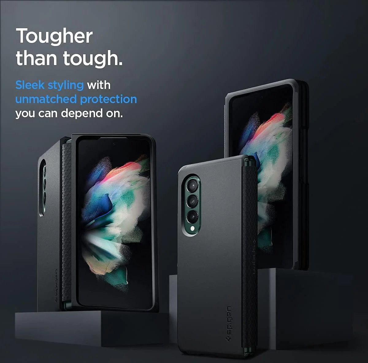 Spigen Tough Armor Samsung Galaxy Z Fold 3 Hoesje Zwart afbeelding 6