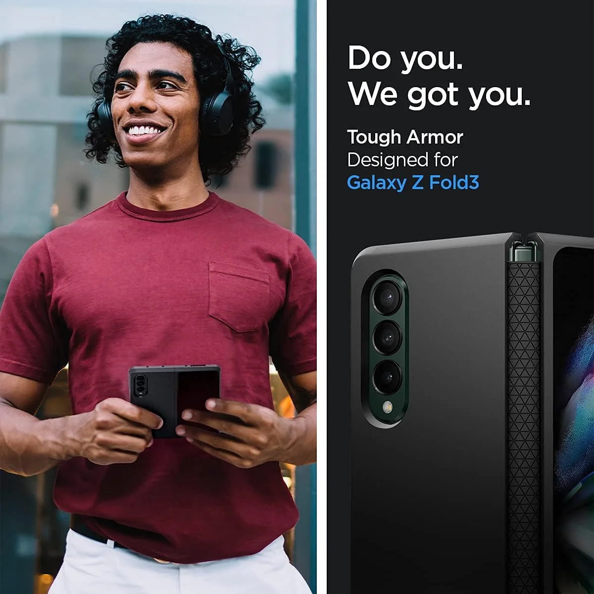 Spigen Tough Armor Samsung Galaxy Z Fold 3 Hoesje Zwart afbeelding 8
