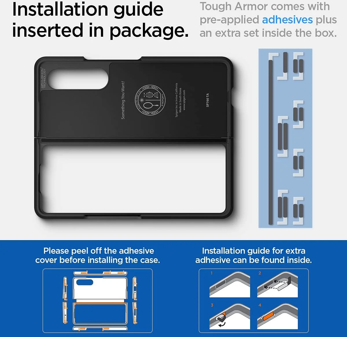 Spigen Tough Armor Samsung Galaxy Z Fold 3 Hoesje Zwart afbeelding 9