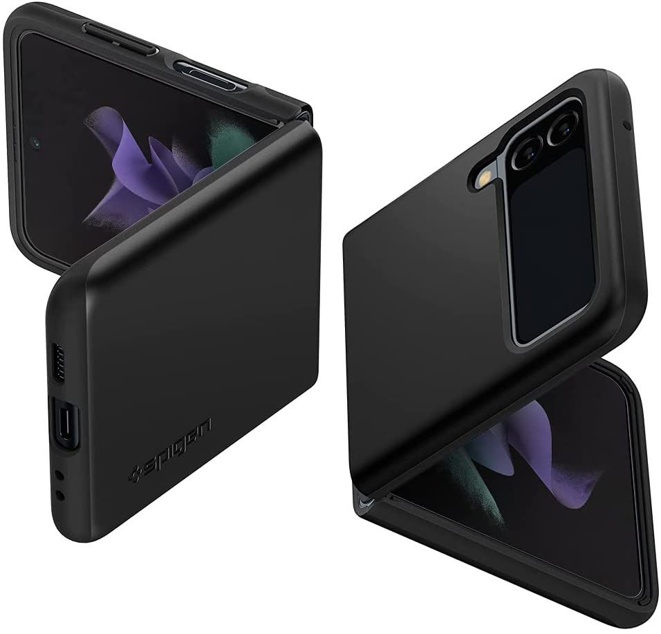 Spigen Thin Fit Samsung Galaxy Z Flip 3 Hoesje Zwart afbeelding 2