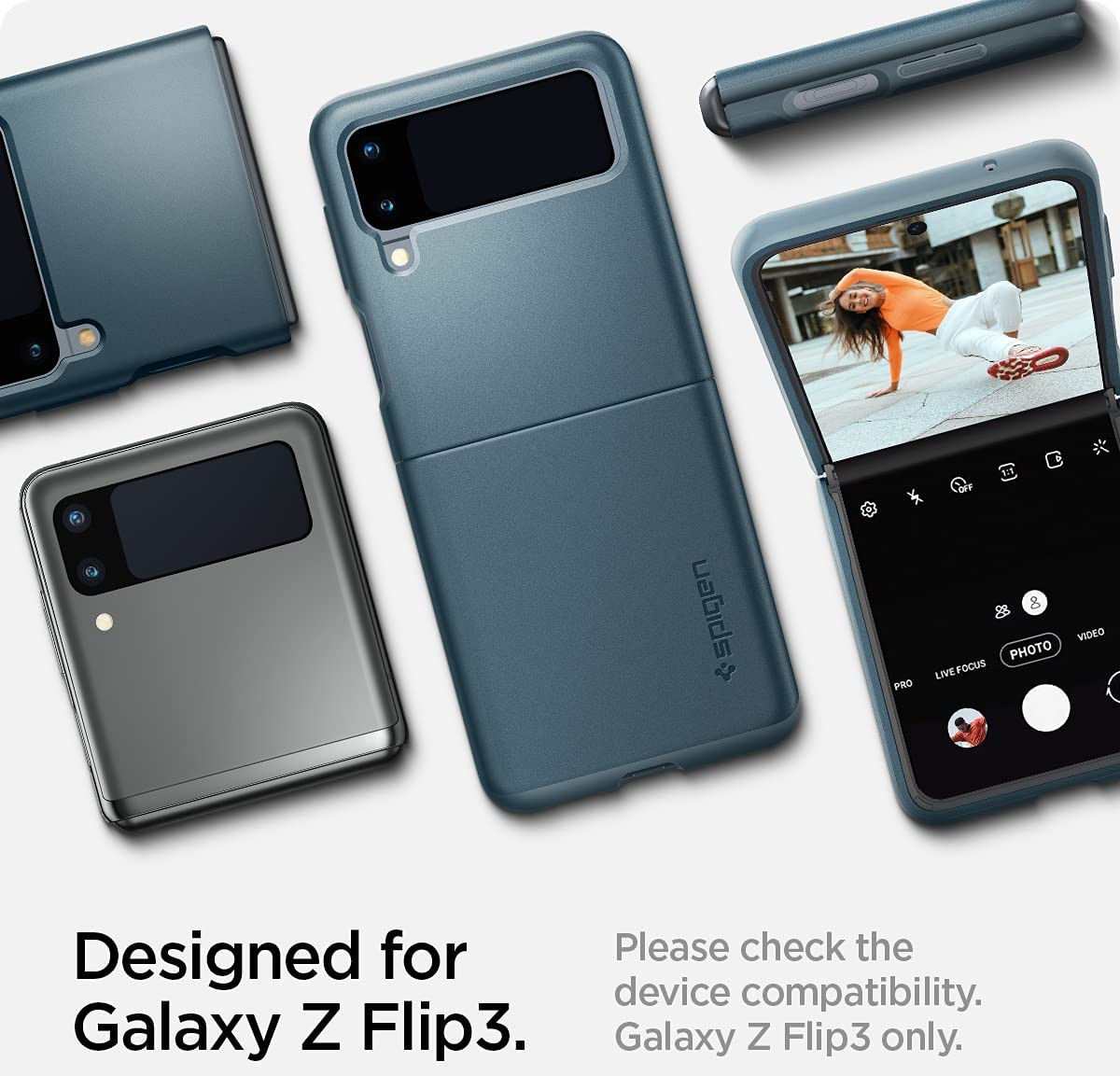 Spigen Thin Fit Samsung Galaxy Z Flip 3 Hoesje Groen afbeelding 9