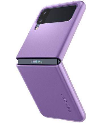 Fietstaxi ijsje Masaccio Spigen Thin Fit Samsung Galaxy Z Flip 3 Hoesje Paars | GSMpunt.nl