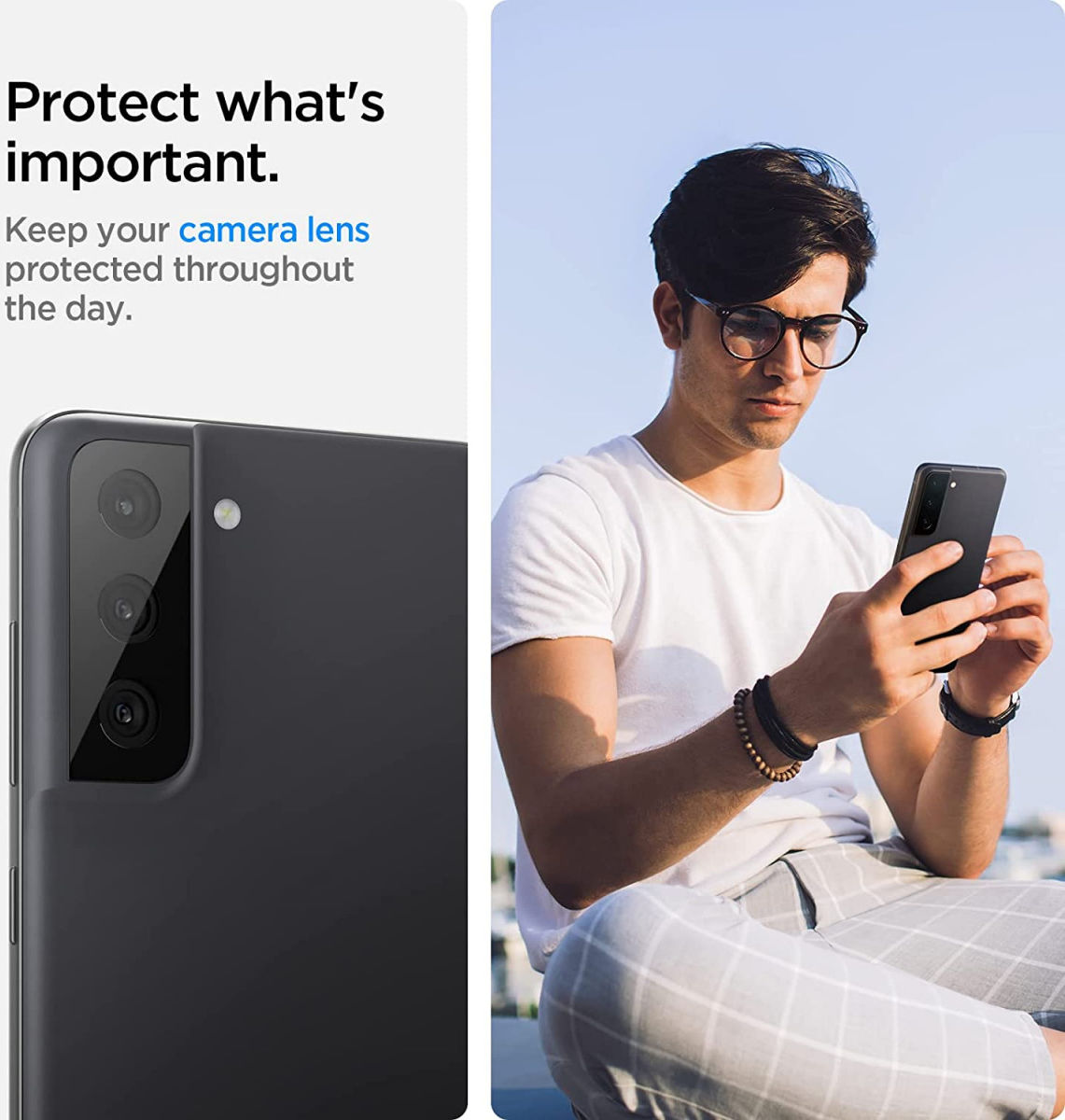 Spigen Optik Samsung Galaxy S21 FE Camera Lens Protector (2-Pack) afbeelding 3