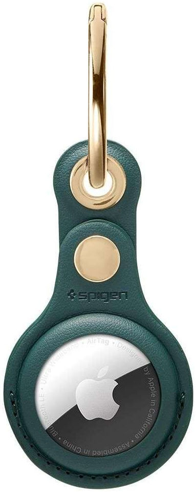 Spigen Valentinus Apple AirTag Sleutelhanger Kunstleer Hoesje Groen afbeelding 1