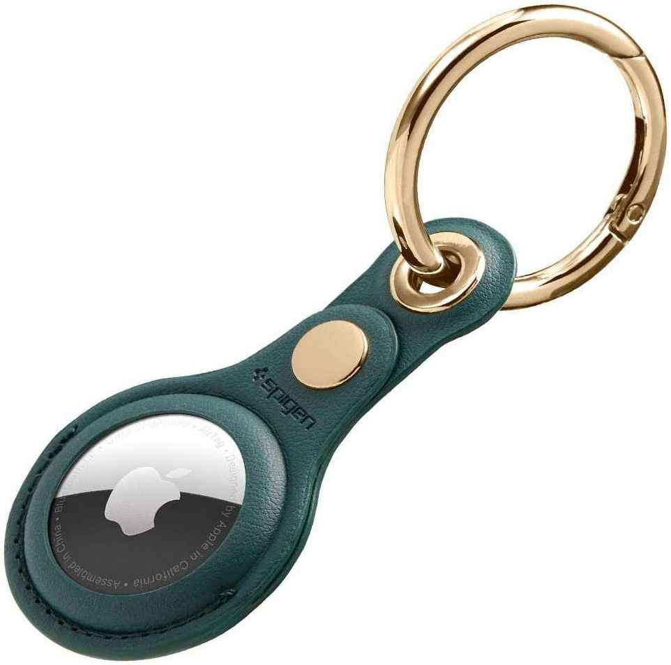 Spigen Valentinus Apple AirTag Sleutelhanger Kunstleer Hoesje Groen afbeelding 11