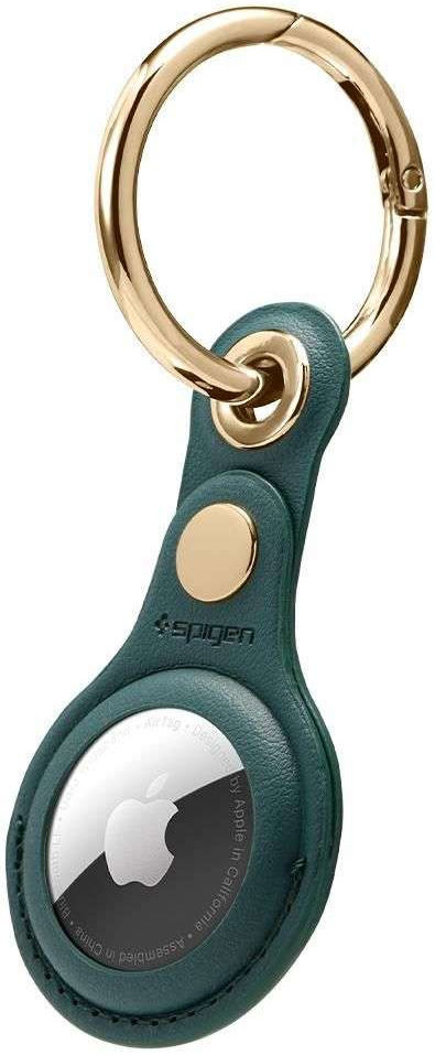 Spigen Valentinus Apple AirTag Sleutelhanger Kunstleer Hoesje Groen afbeelding 3