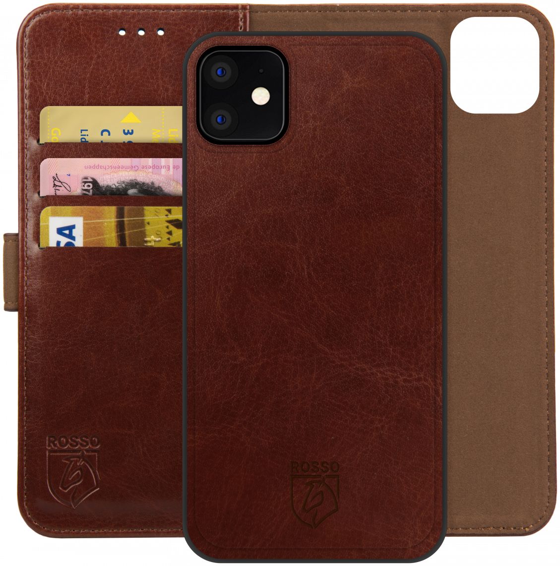 Rosso Element 2-in-1 Apple iPhone 12/12 Pro Hoesje Bruin afbeelding 1
