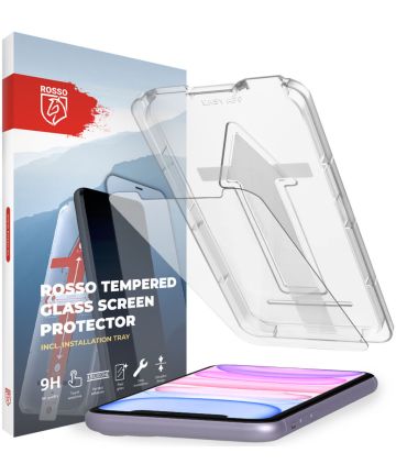 Rosso Apple iPhone XR / 11 Tempered Glass met Installatietray Screen Protectors