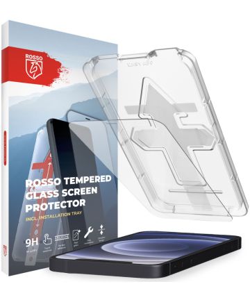 Rosso Apple iPhone 12 / 12 Pro Tempered Glass met Installatietray Screen Protectors