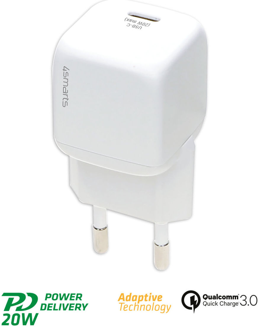 4smarts VoltPlug Mini 20W Compacte USB-C Power Delivery Adapter Wit afbeelding 2