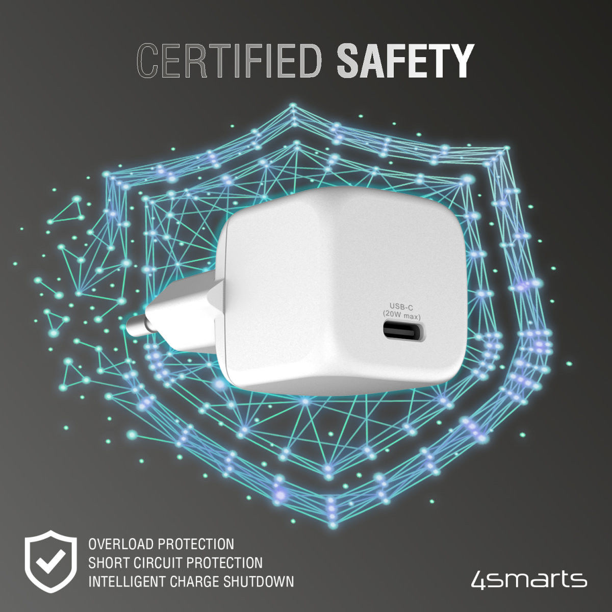 4smarts VoltPlug Mini 20W Compacte USB-C Power Delivery Adapter Wit afbeelding 8