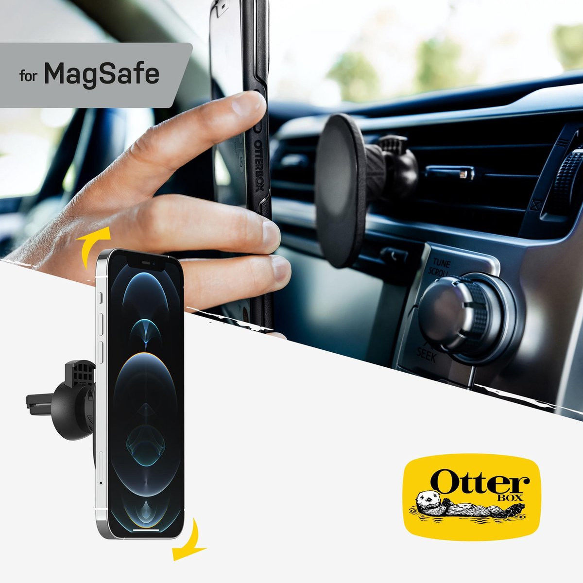 OtterBox Magnetische Telefoonhouder Auto voor Apple MagSafe Zwart afbeelding 5