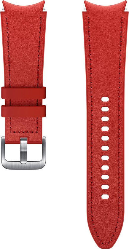 Origineel Samsung Universeel Watch 20MM Bandje Hybrid Leer Rood (S/M) afbeelding 1