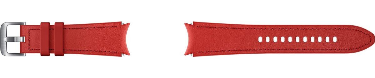 Origineel Samsung Universeel Watch 20MM Bandje Hybrid Leer Rood (S/M) afbeelding 2