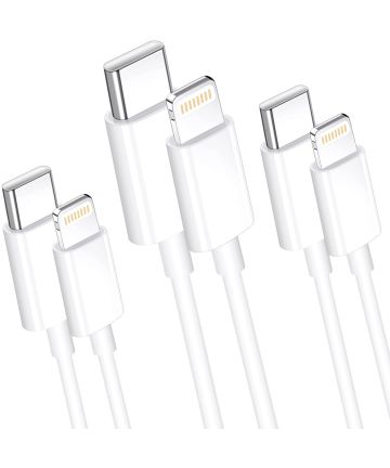 USB-C naar Apple Lightning iPhone / iPad Kabel 1 Meter - Triple Pack Kabels