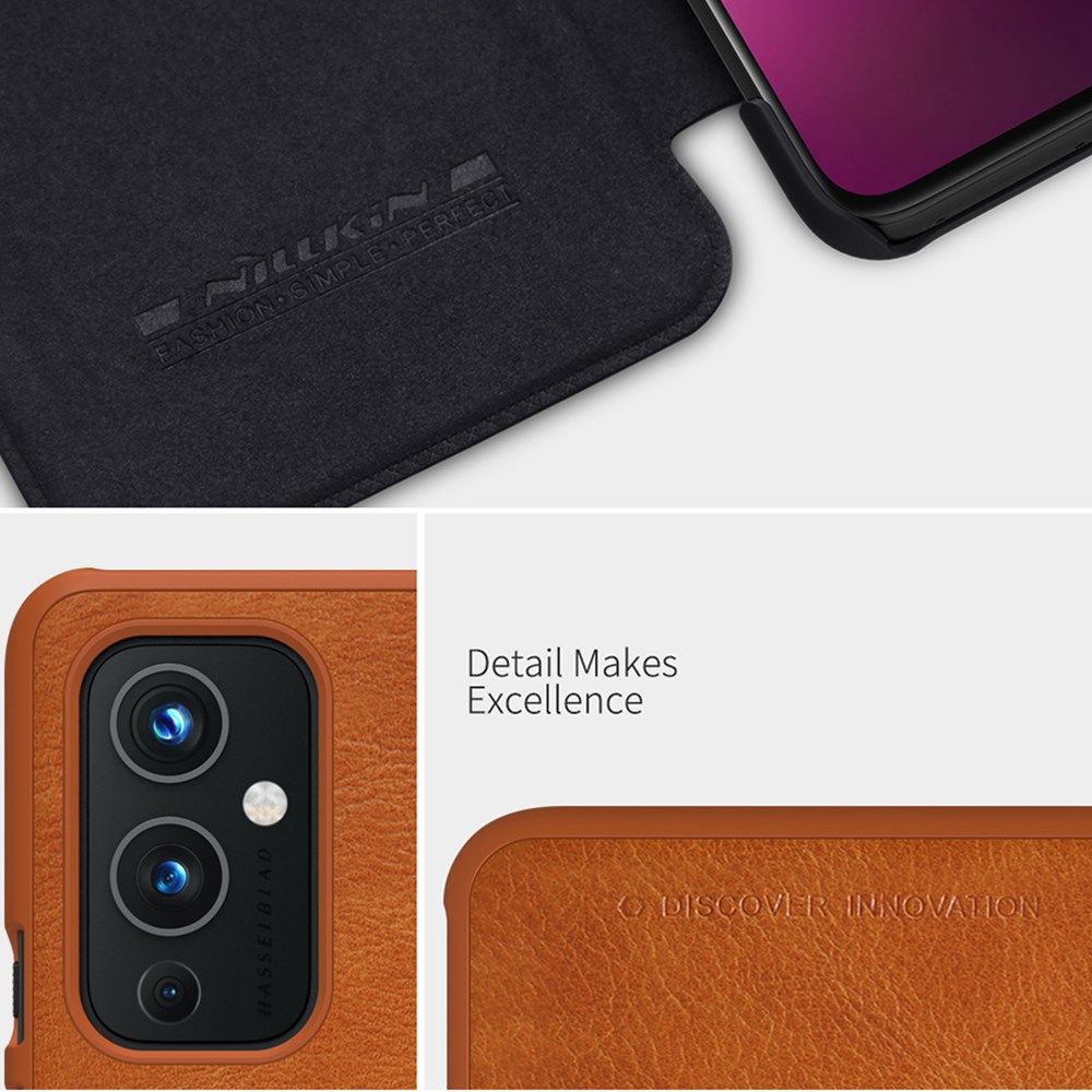 Nillkin Qin Series OnePlus 9 Hoesje Wallet Book Case Bruin afbeelding 4
