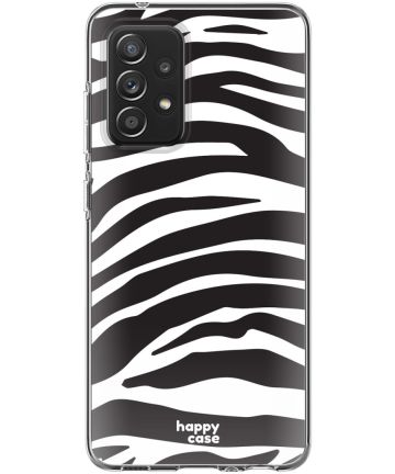 HappyCase Samsung Galaxy A52 / A52S Hoesje Flexibel TPU Zebra Printje Hoesjes