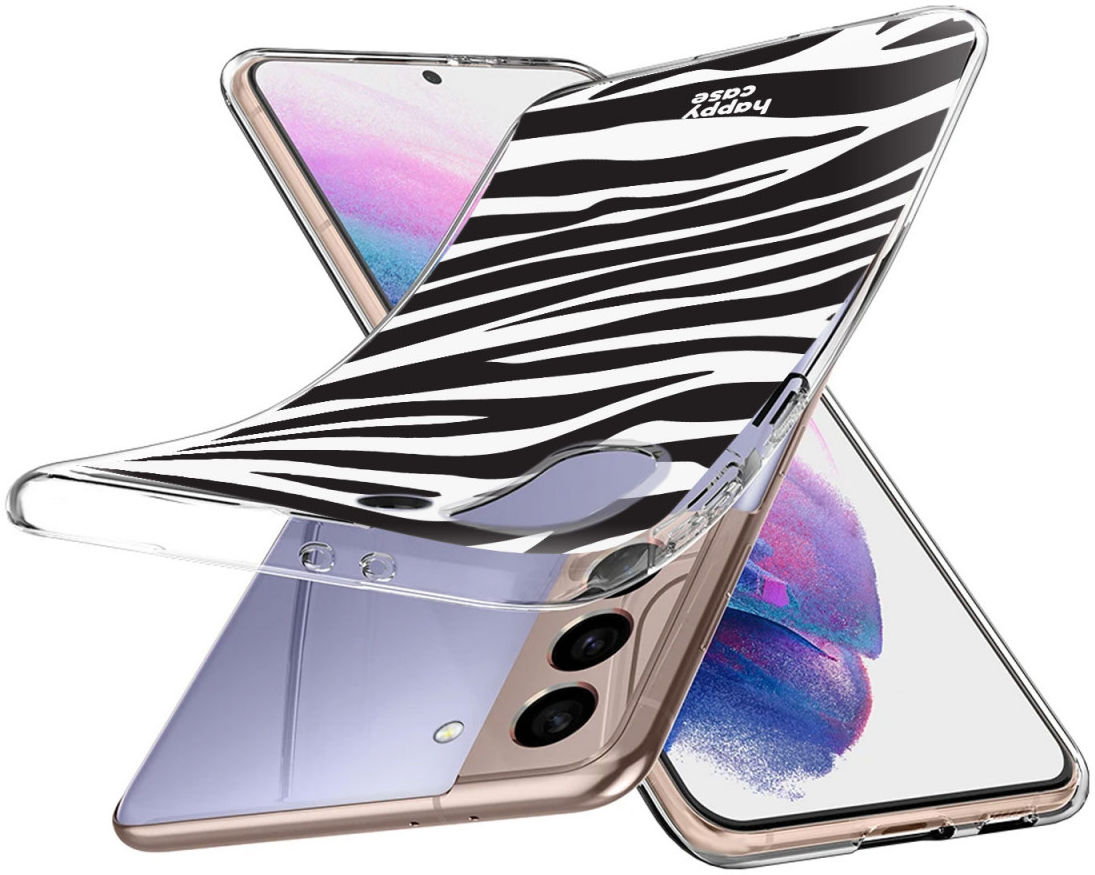 HappyCase Samsung Galaxy S21 Hoesje Flexibel TPU Zebra Printje afbeelding 4
