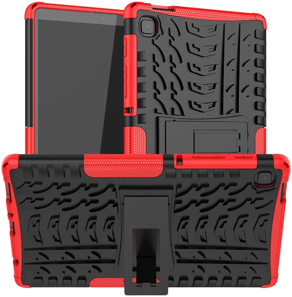 Samsung Galaxy Tab A7 Lite Hoes Robuust Hybride Back Cover Rood afbeelding 1