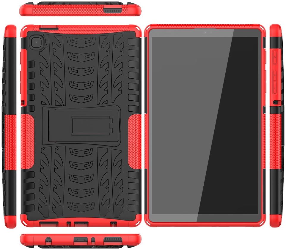 Samsung Galaxy Tab A7 Lite Hoes Robuust Hybride Back Cover Rood afbeelding 7