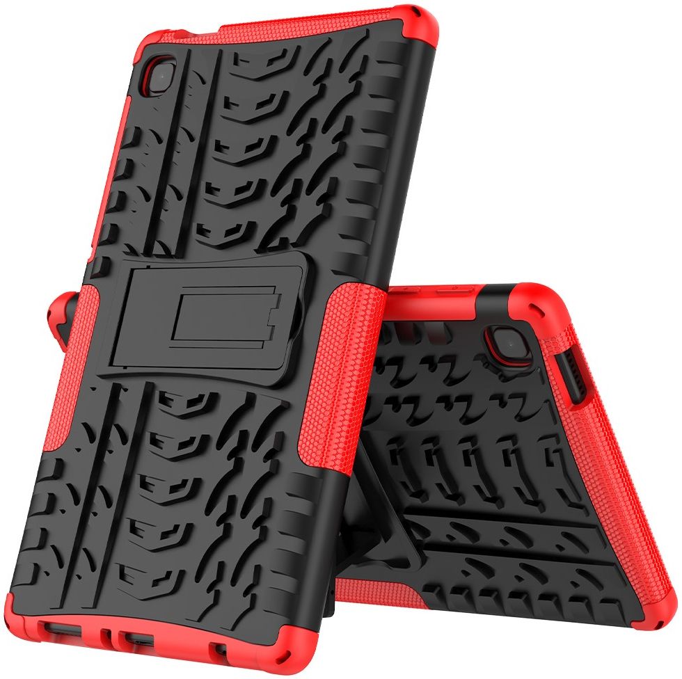 Samsung Galaxy Tab A7 Lite Hoes Robuust Hybride Back Cover Rood afbeelding 9