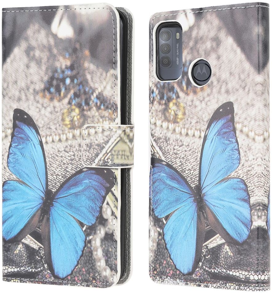 Motorola Moto G50 Hoesje Portemonnee Book Case met Butterfly Print afbeelding 5
