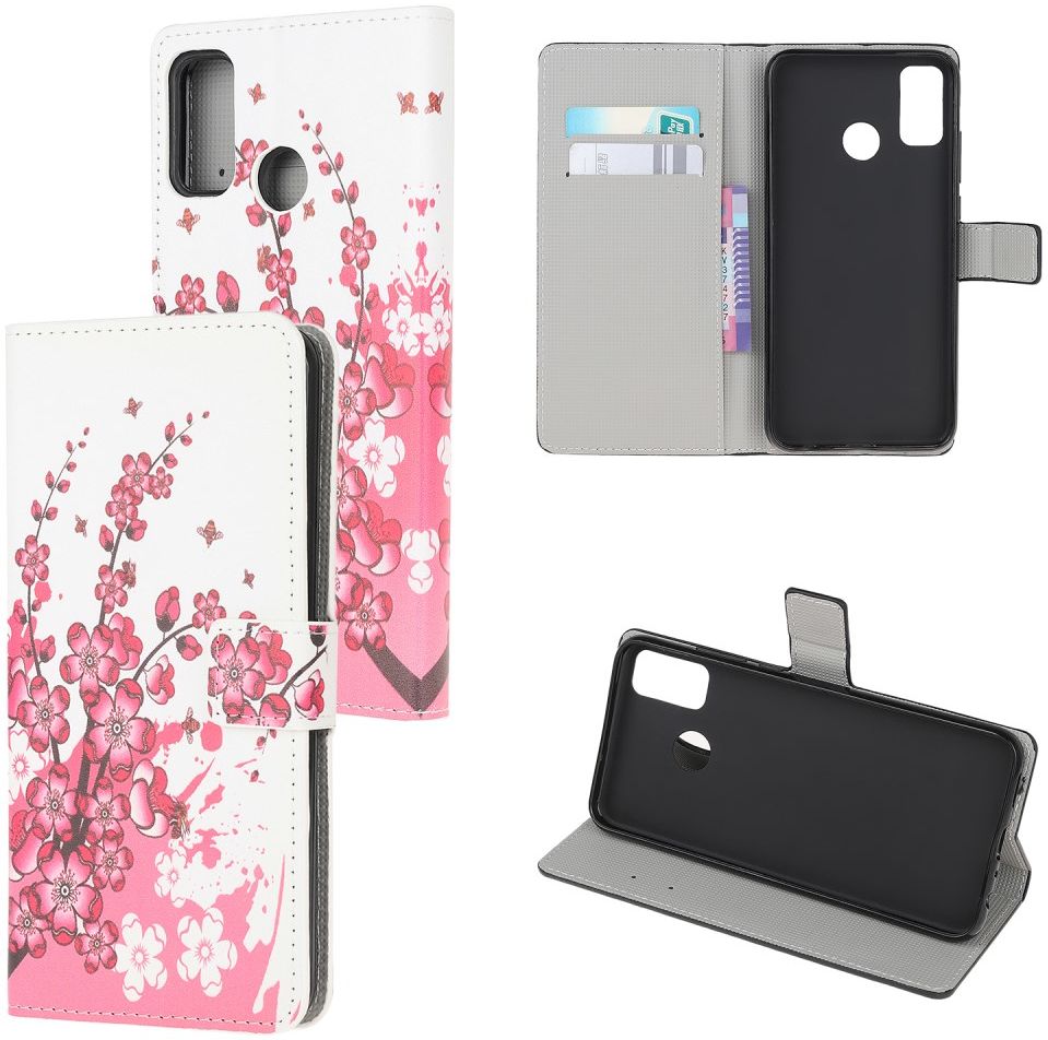 Motorola Moto G50 Hoesje Portemonnee Book Case met Bloesem Print afbeelding 7