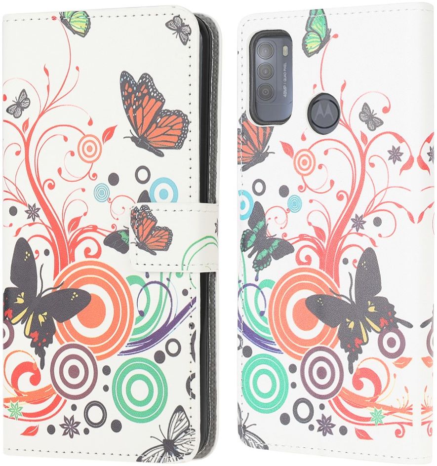 Motorola Moto G50 Hoesje Portemonnee Book Case met Vlinder Print afbeelding 5
