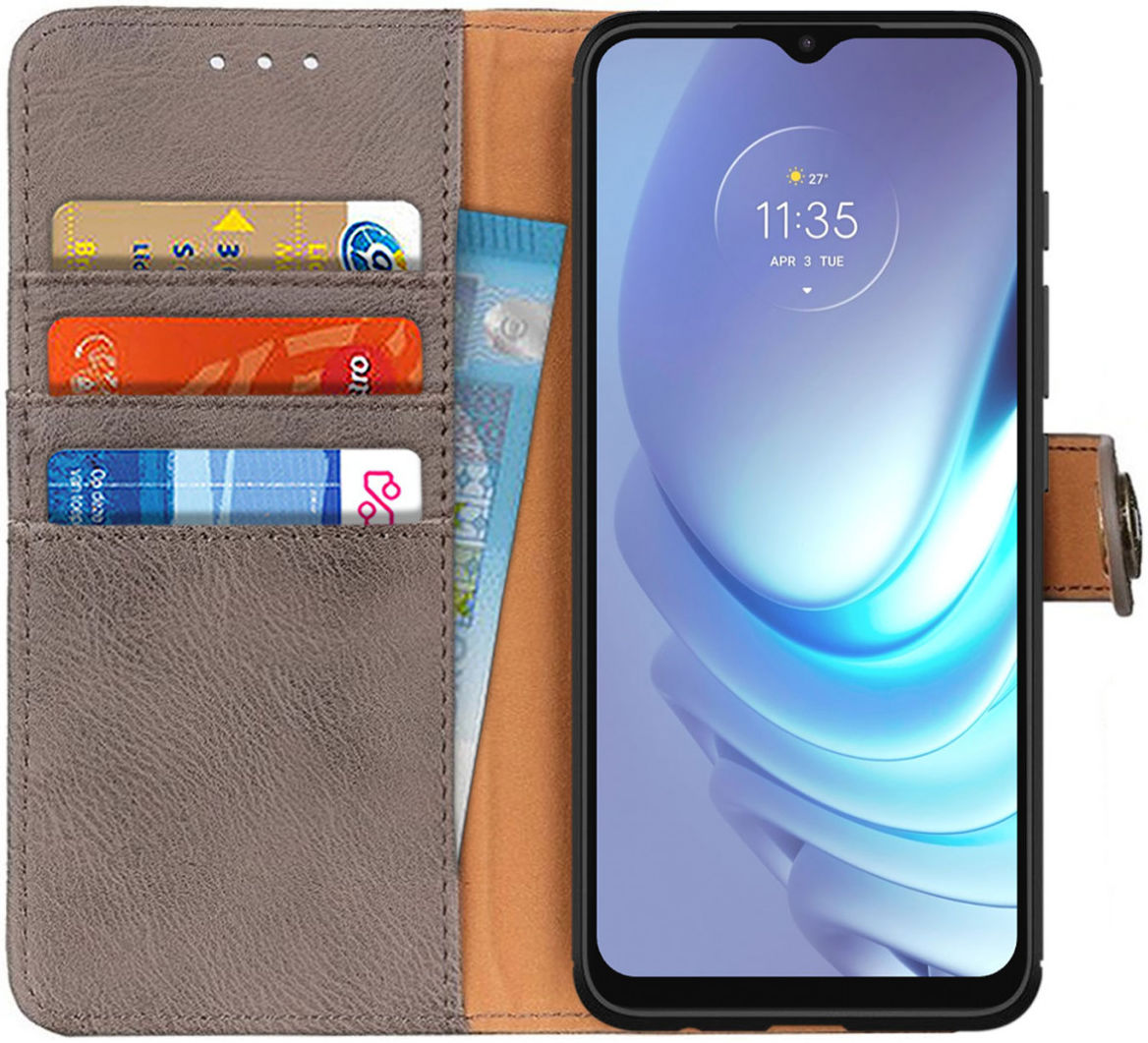 Motorola Moto G50 Hoesje Portemonnee Book Case Grijs afbeelding 1