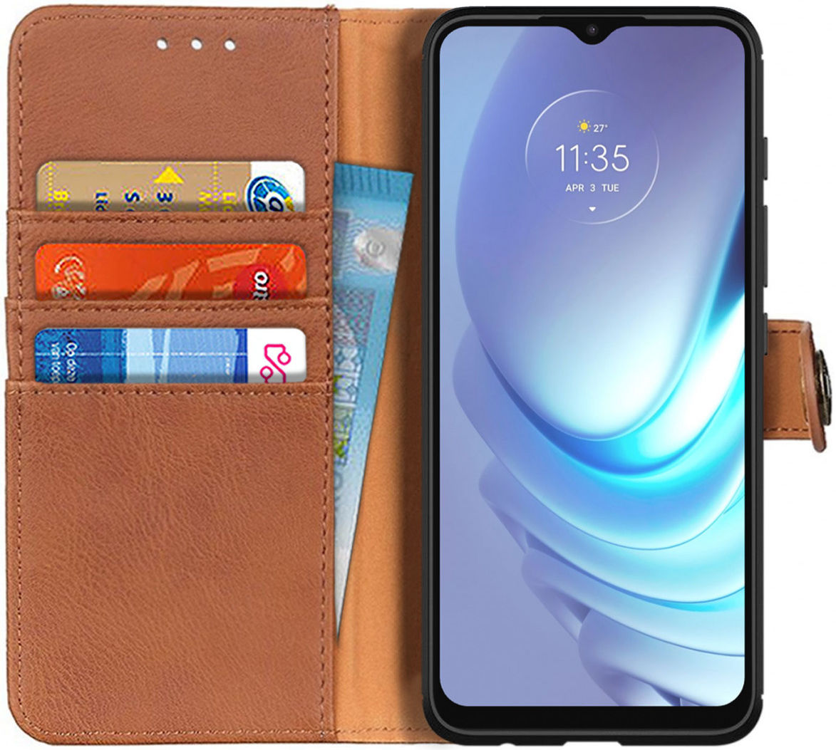 Motorola Moto G50 Hoesje Portemonnee Book Case Bruin afbeelding 1