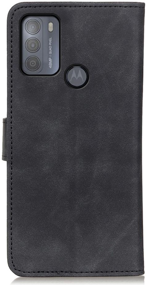 KHAZNEH Motorola Moto G50 Hoesje Retro Wallet Book Case Zwart afbeelding 5