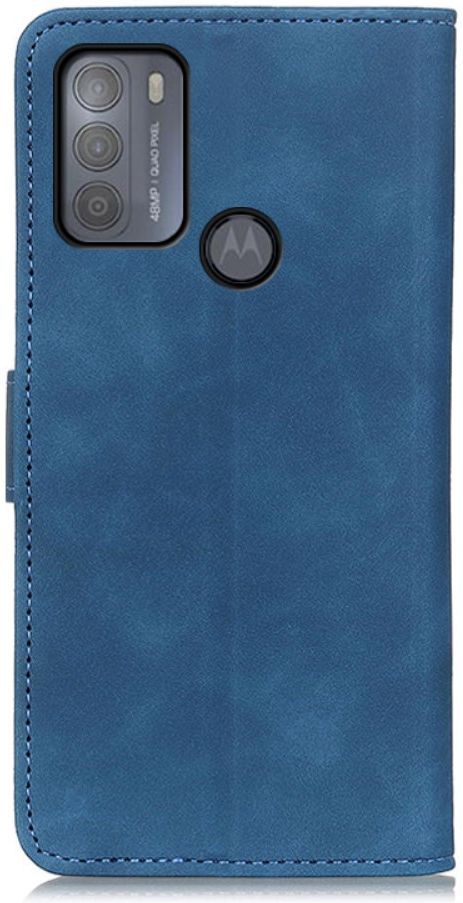 KHAZNEH Motorola Moto G50 Hoesje Retro Wallet Book Case Blauw afbeelding 6