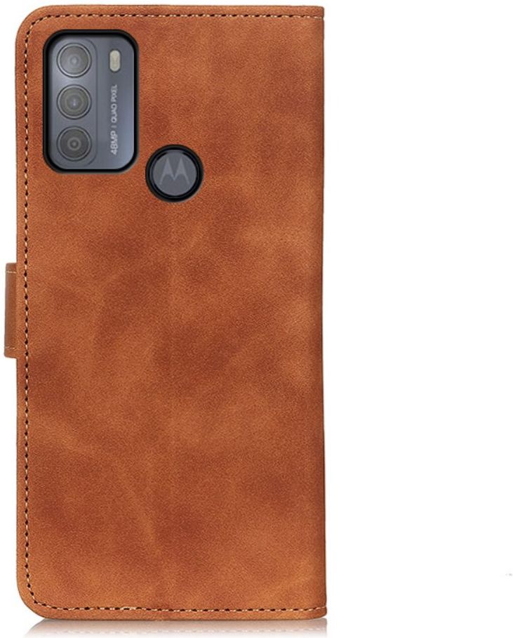 KHAZNEH Motorola Moto G50 Hoesje Retro Wallet Book Case Bruin afbeelding 6