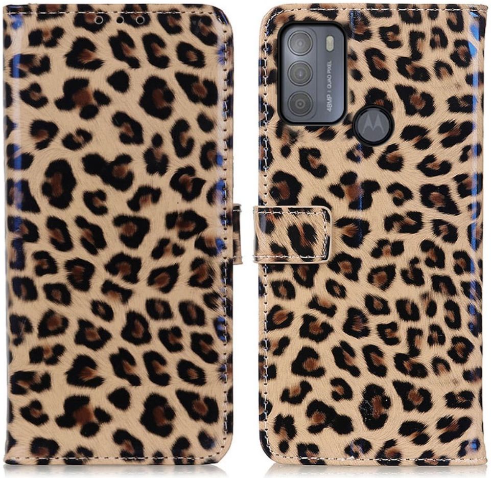 Motorola Moto G50 Hoesje Portemonnee Book Case met Luipaard Print afbeelding 4